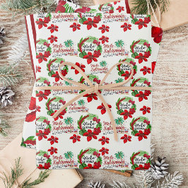 Mele Kalikimaka Hawaiian Wreath Wrapping Paper