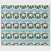 Mele Kalikimaka Hawaiian Wreath Wrapping Paper Cadeaupapier (Vlak)
