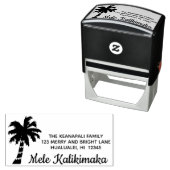 Mele Kalikimaka Hawaiian Xmas Adresstempel Palm Zelfinktende Stempel (In situ)