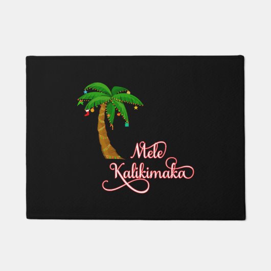 Mele Kalikimaka Hawaiian Zweet voor Kerstmis Deurmat (Voorkant)