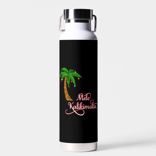 Mele Kalikimaka Hawaiian Zweet voor Kerstmis Waterfles (Voorkant)