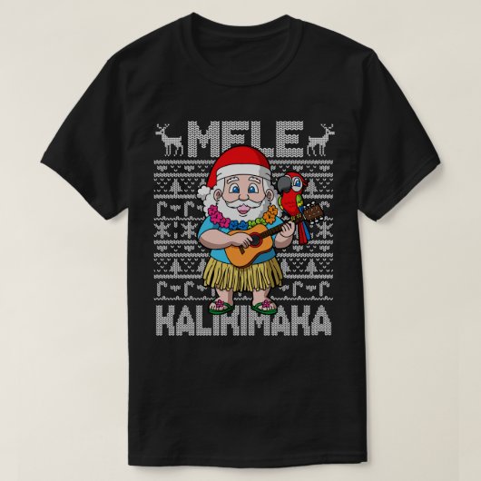 Mele Kalikimaka Hawiian Kerstkerstkerstkerstman T-shirt (Design voorkant)