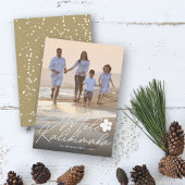 Mele Kalikimaka Hibiscus Handwriting Script Foto Feestdagenkaart