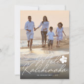 Mele Kalikimaka Hibiscus Handwriting Script Foto Feestdagenkaart (Voorkant)