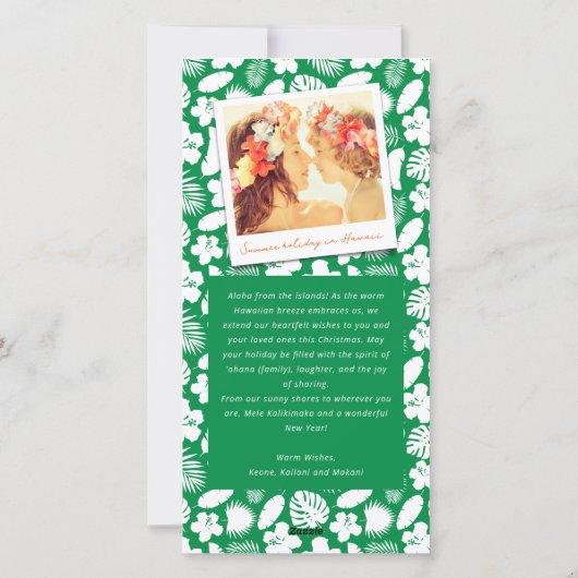 Mele Kalikimaka Hibiscus Kerstboom Foto Feestdagenkaart (Achterkant)