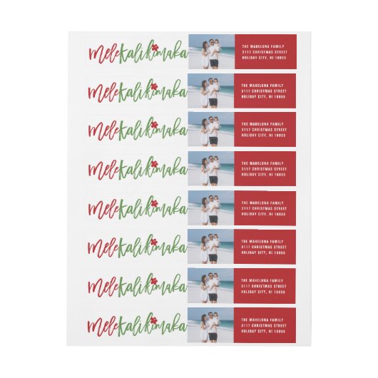 Mele Kalikimaka & Hibiscus Kerstmis Fotoadres (Vel)