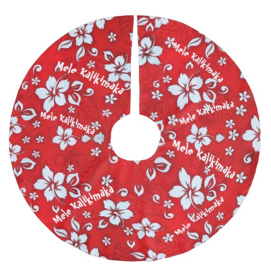 Mele Kalikimaka Hibiscus Print Tree Skirt Kerstboom Rok (Voorkant)