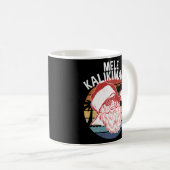 Mele Kalikimaka Hipster Santa Palmbomen Koffiemok (Voorkant rechts)
