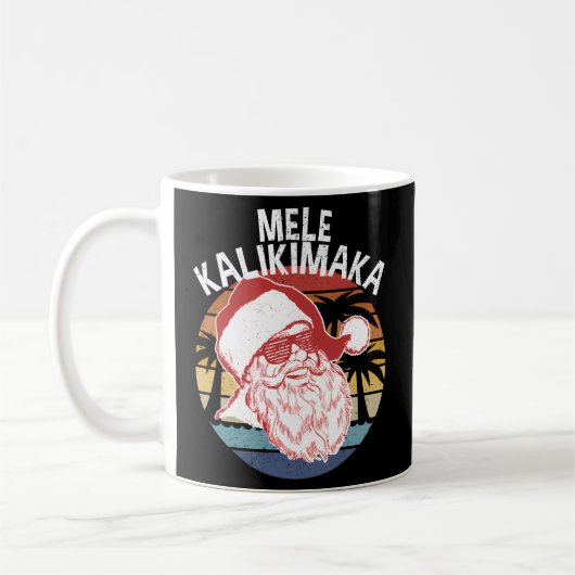 Mele Kalikimaka Hipster Santa Palmbomen Koffiemok (Links)