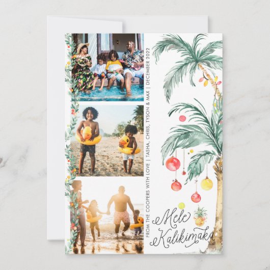 Mele Kalikimaka | Kaart voor kerstfoto's (Voorkant)