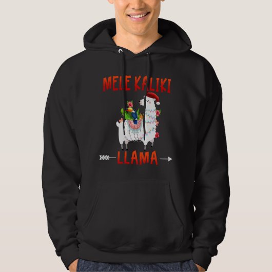 Mele Kalikimaka Kaliki Llama in kerstverlichting H Hoodie (Voorkant)