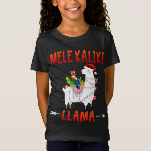 Mele Kalikimaka Kaliki Llama in kerstverlichting H T-shirt