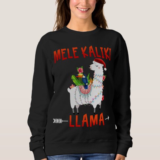 Mele Kalikimaka Kaliki Llama in kerstverlichting H Trui (Voorkant)