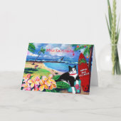 Mele Kalikimaka Kat op poipu Beach Holiday Card Kaart (Voorkant)