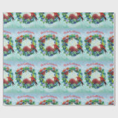 Mele Kalikimaka Kauai Forest Wreath Wrapping Paper Cadeaupapier (Vlak)