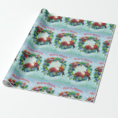 Mele Kalikimaka Kauai Forest Wreath Wrapping Paper Cadeaupapier (Uitgerold)