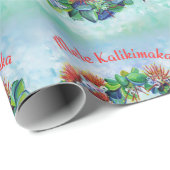 Mele Kalikimaka Kauai Forest Wreath Wrapping Paper Cadeaupapier (Rol Hoek)