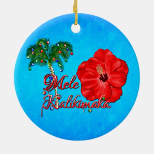 Mele Kalikimaka Keramisch Ornament (Achterkant)