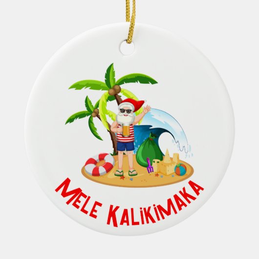 Mele Kalikimaka Keramisch Ornament (Voorkant)