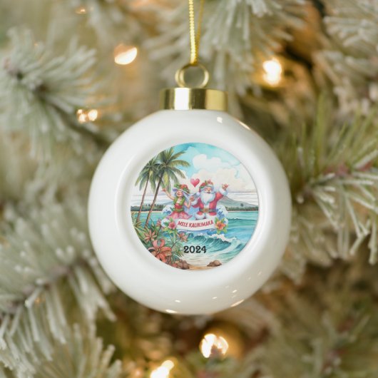 Mele Kalikimaka Keramische Bal Ornament (Boom)