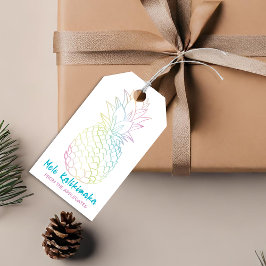 Mele Kalikimaka Kerst Ananas Hawaï Cadeaulabel