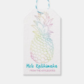 Mele Kalikimaka Kerst Ananas Hawaï Cadeaulabel (Voorkant)