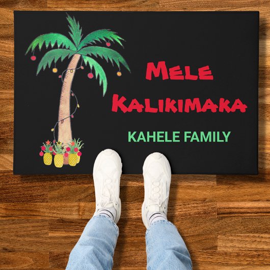 Mele Kalikimaka Kerst Ananas Palm Naam Deurmat