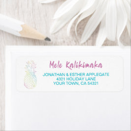 Mele Kalikimaka Kerst Ananas Tropisch Etiket