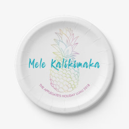 Mele Kalikimaka Kerst Ananas Tropisch Papieren Bordje