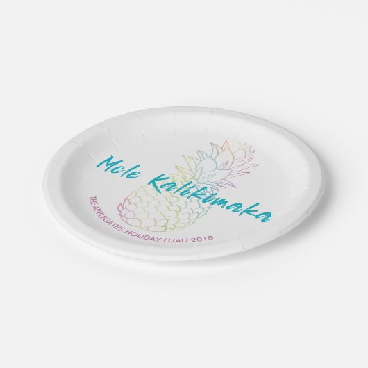 Mele Kalikimaka Kerst Ananas Tropisch Papieren Bordje (Gekanteld)