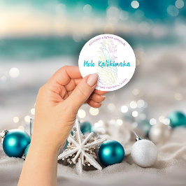 Mele Kalikimaka Kerst Ananas Tropisch Ronde Sticker