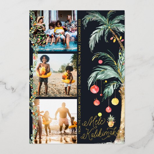 Mele Kalikimaka | Kerst Foto Collage Kaart (Voorkant)