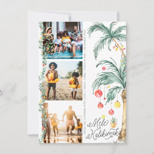 Mele Kalikimaka | Kerst Foto Collage Kaart (Voorkant)