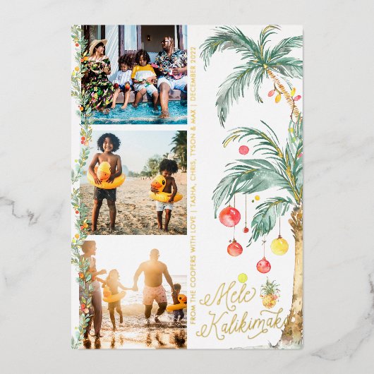 Mele Kalikimaka | Kerst Foto Collage Kaart (Voorkant)