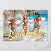 Mele Kalikimaka Kerst Foto Folie Feestdagenkaart (Voorkant)