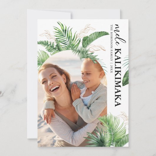 Mele Kalikimaka Kerst Foto Kerstmis Feestdagenkaart (Voorkant)