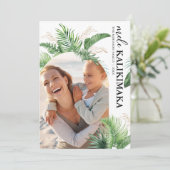 Mele Kalikimaka Kerst Foto Kerstmis Feestdagenkaart (Staand voorkant)