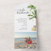 mele kalikimaka kerst gevouwen Fotokaart All In One Uitnodiging (Binnen)