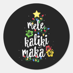 Mele Kalikimaka Kerst Hawaiian T Shirt Ronde Sticker