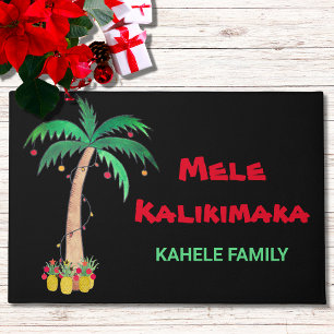 Mele Kalikimaka kerstanananas Palm Naam Deurmat
