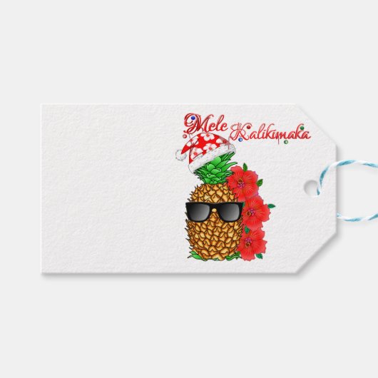 Mele Kalikimaka kerstananas Cadeaulabel (Voorkant (Horizontaal))
