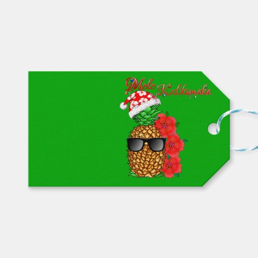 Mele Kalikimaka kerstananas Cadeaulabel (Voorkant (Horizontaal))