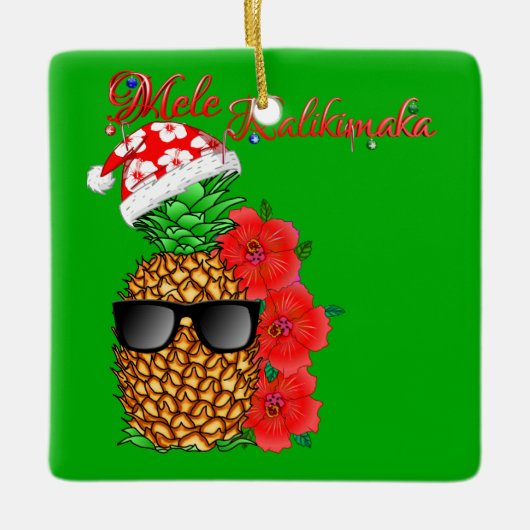 Mele Kalikimaka kerstananas Keramisch Ornament (Voorkant)