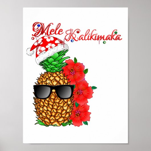 Mele Kalikimaka kerstananas Poster (Voorkant)