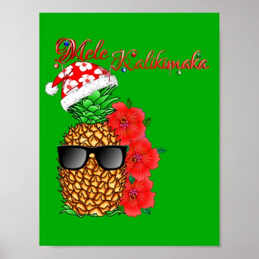 Mele Kalikimaka kerstananas Poster (Voorkant)