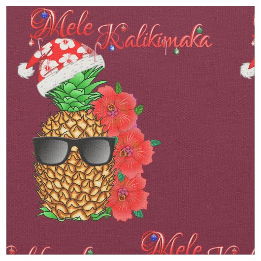 Mele Kalikimaka kerstananas Stof (Close Up)