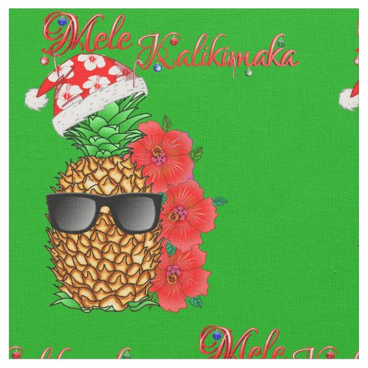 Mele Kalikimaka kerstananas Stof (Close Up)