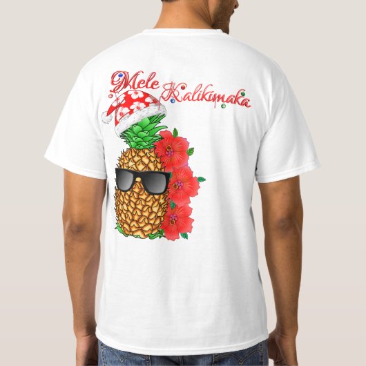 Mele Kalikimaka kerstananas T-shirt (Achterkant)