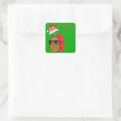 Mele Kalikimaka kerstananas Vierkante Sticker (Tas)