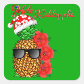 Mele Kalikimaka kerstananas Vierkante Sticker (Voorkant)